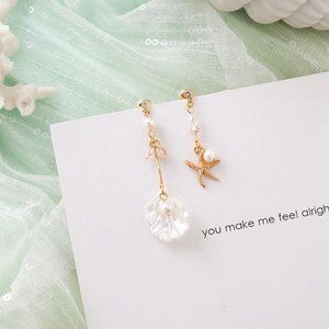 ✨NEW! ✨ Starfish & Seashell Dangle Earrings!
